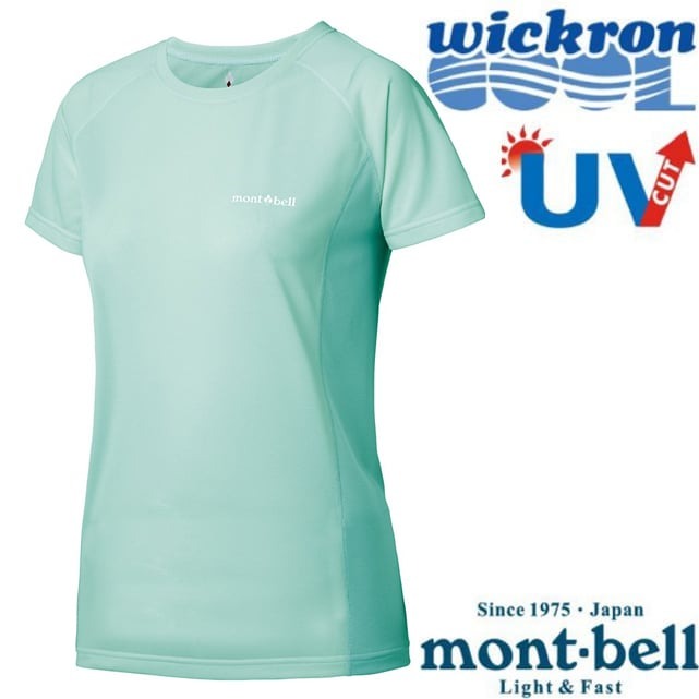 【mont-bell】女 Wickron COOL 抗UV 短袖圓領排汗衣.運動上衣/1114628 LBL 淺藍✿30E010